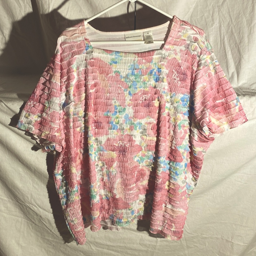 alfred dunner 3x 96%polyester 4% spandex multi color top